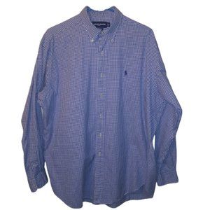 Ralph Lauren Golf Tilden Checked Button Long Sleeve Shirt L